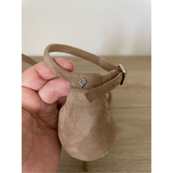 Sam Edelman Patti Heeled‎ Sandals Women 11 Taupe Minimalist Wedding Nude Heels - Picture 4 of 14